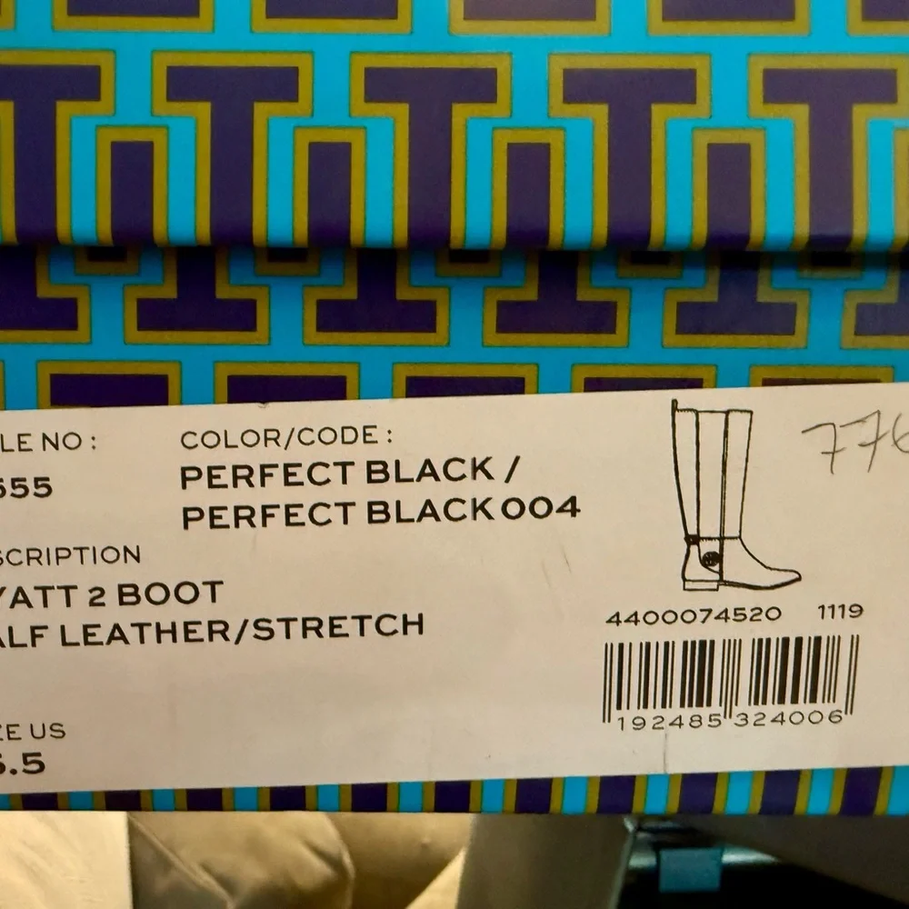 Tory Burch Perfect Black Wyatt 2 Boot Calf Leather Stretch. Like New! - Picture 12 of 12